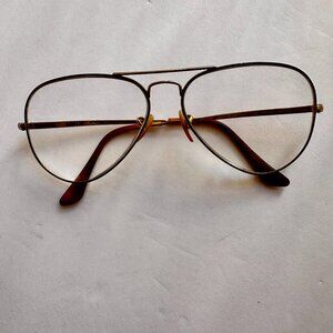 RAY BAN Unisex Aviator Optics Eyeglasses, RB6489 Gold and Green Trim